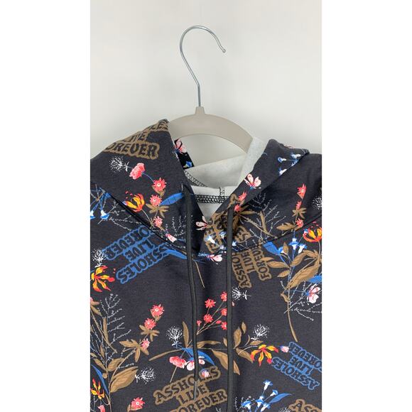 Assholes Live Forever Unisex Hoodie X Large Black Floral New Pullover - Picture 2 of 5